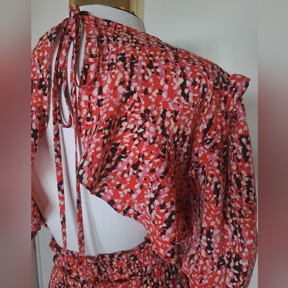 Topshop - Ruffled Open Back Dress - Size 12 - Picture 9 of 15